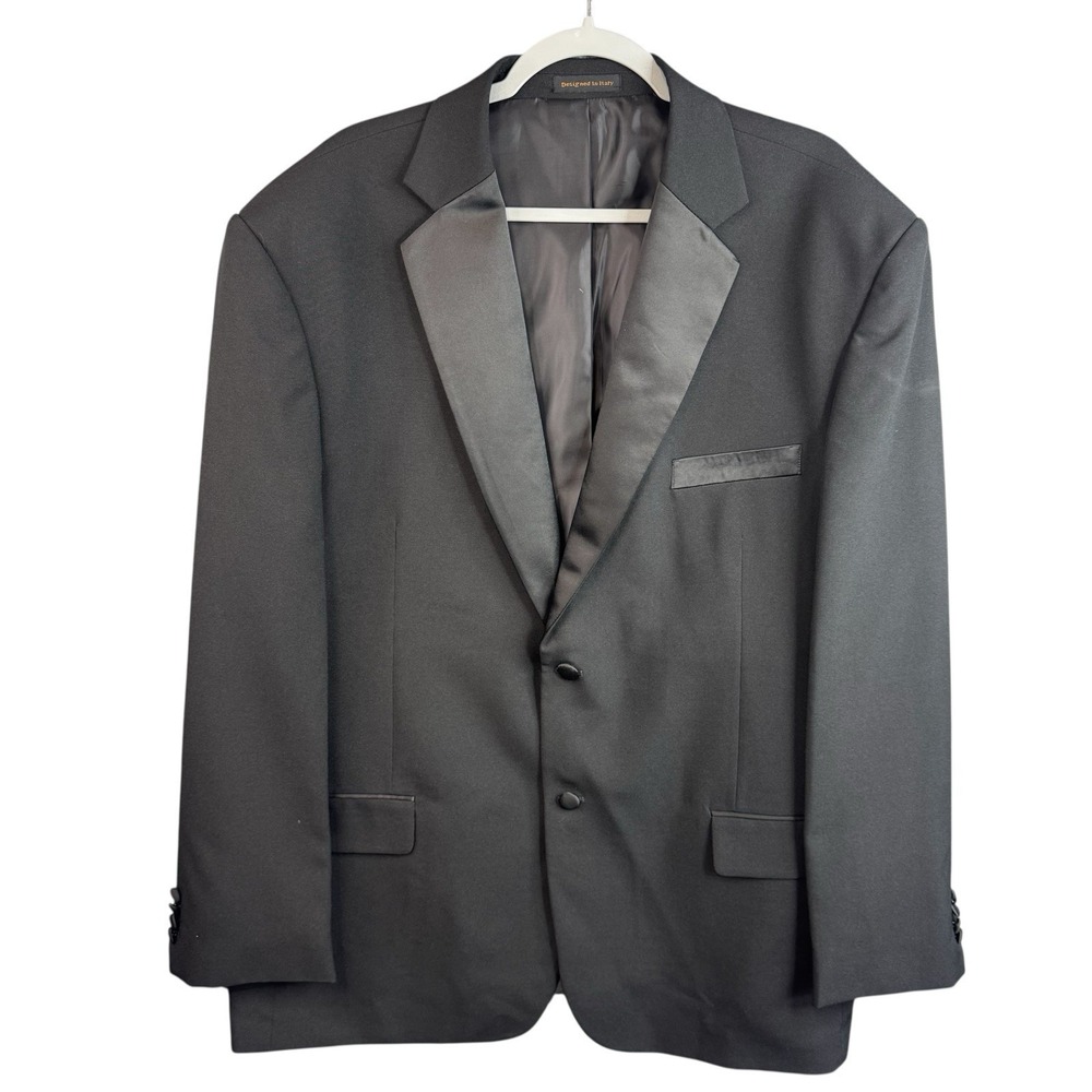 Lucci Collezione Men's Tuxedo Blazer EU 52 US L Black Satin Lapel Designed Italy